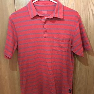Red Striped Patagonia Men’s Short Sleeve Polo
